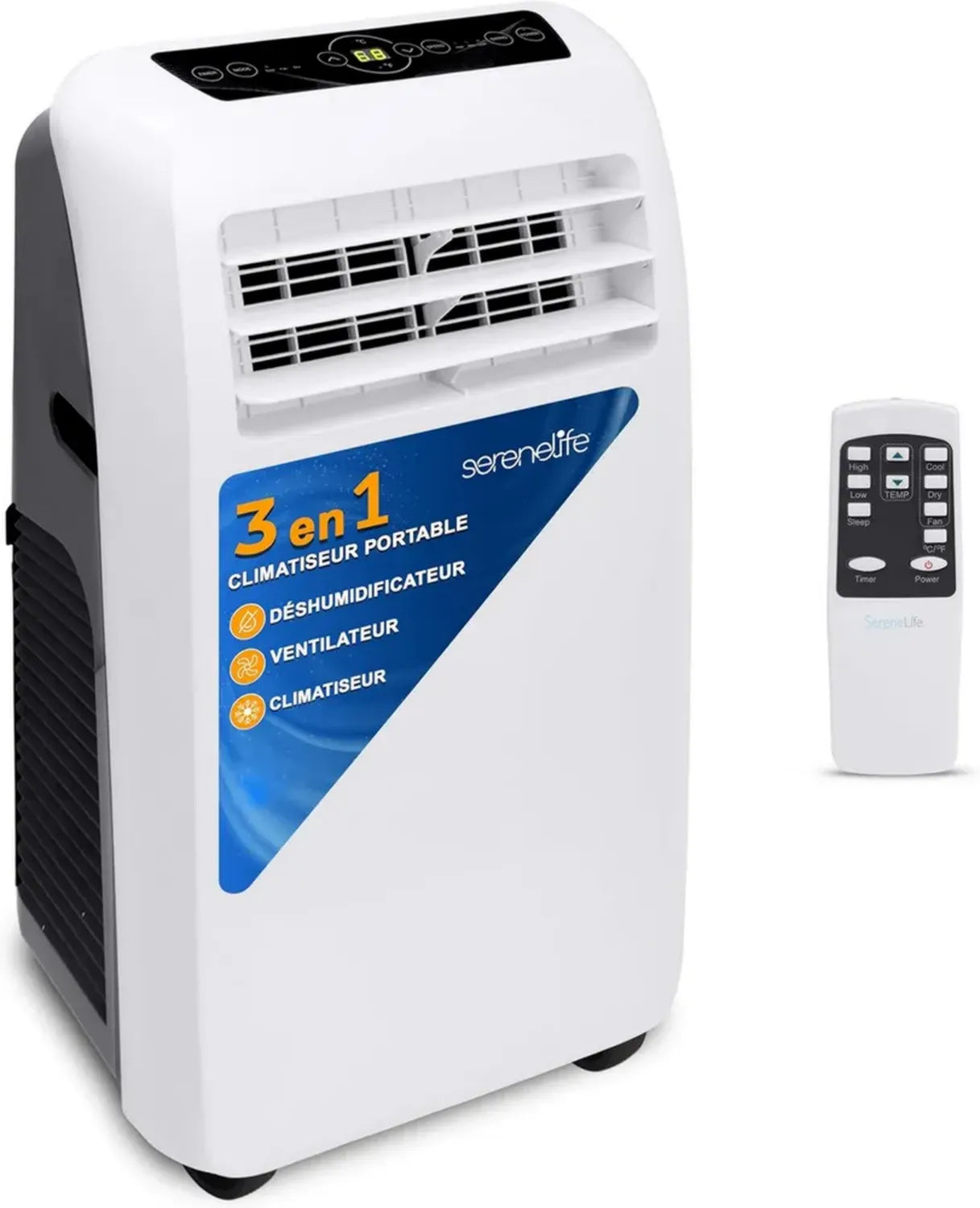 Climatiseur Portable Silencieux 9000 BTU 3-en-1 avec Déshumidificateur et Télécommande