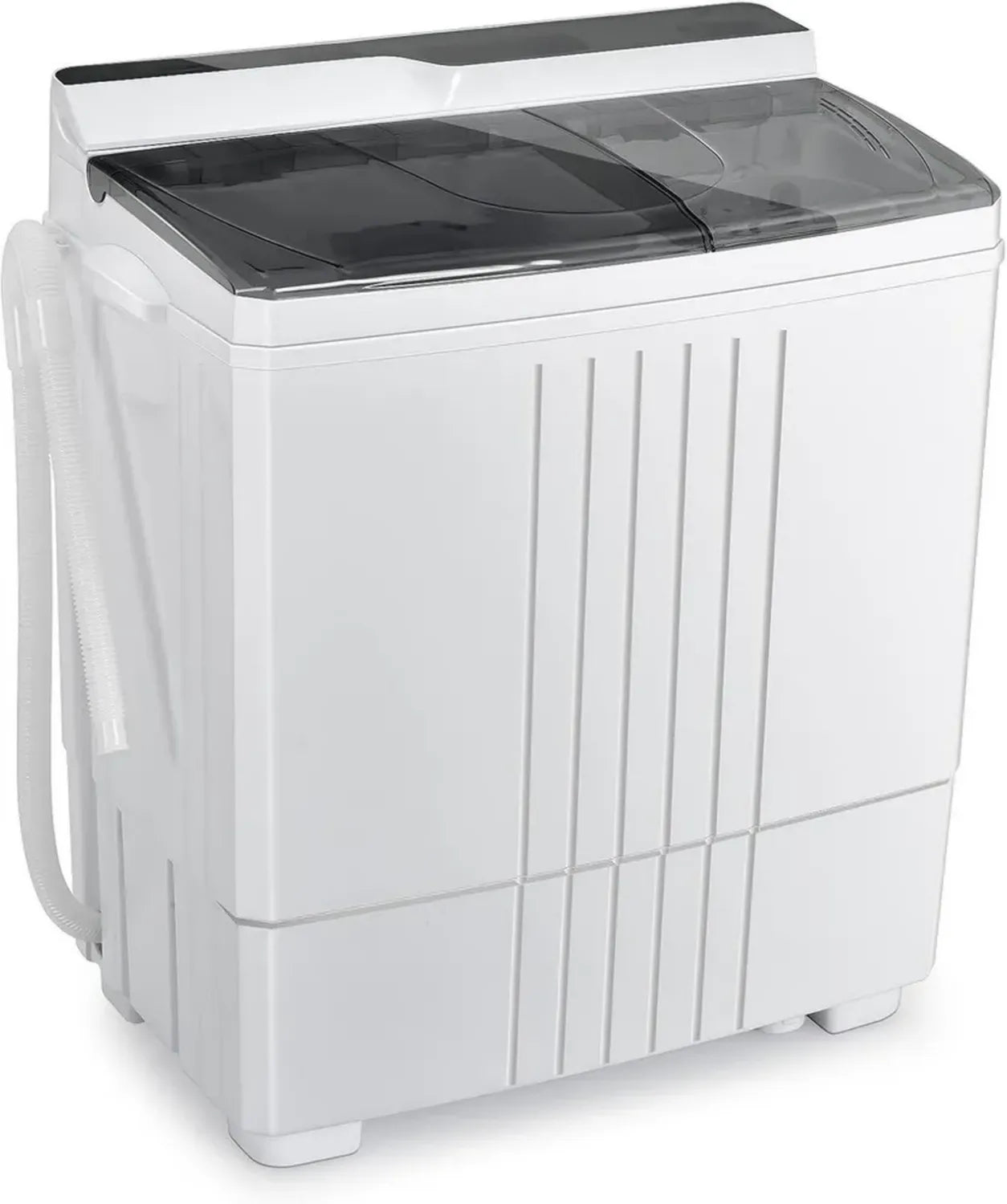 Giantex Machine à Laver Portable 9kg, Double Tambours, Compacte pour Camping-Cars, Blanc/Gris