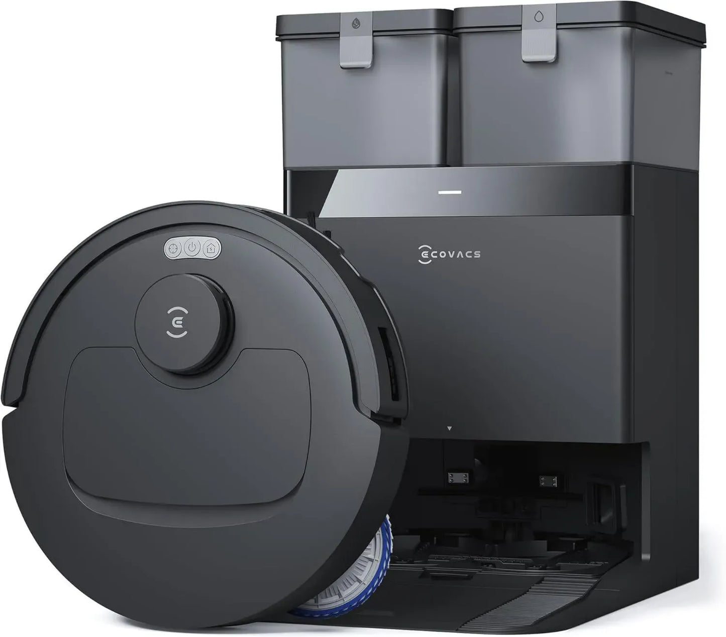 Robot Aspirateur Laveur ECOVACS DEEBOT T30C OMNI avec Station de Charge, Puissance 20000Pa, Lavage à Chaud 75°C, Technologie OZMO TURBO 2.0, Brosse Anti-Enchevêtrement 3.0, Nettoyage Intelligent, Noir
