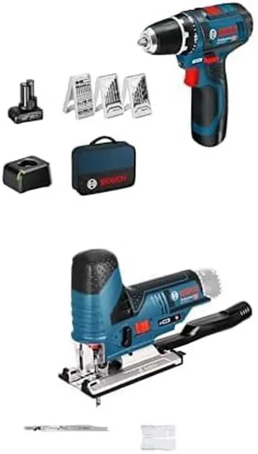 Perceuse-Visseuse Sans Fil 12V Bosch + Scie Sauteuse 12V Bosch Professionnelle