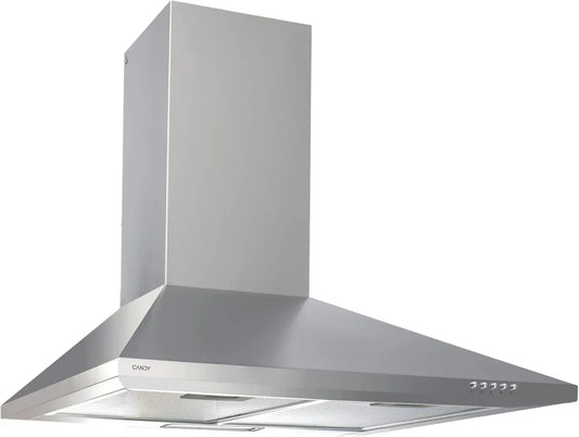 Hotte Aspirante 60 cm Candy, 3 Vitesses, LED, Extraction 305 m³/h, Filtres Anti-Graisse et Carbone, 67W, Inox